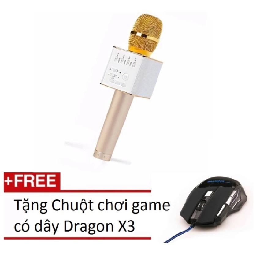 Micro kèm loa hát Karaoke Q9 + Tặng kèm Chuột chơi game có dây Dragon X3 -DC1808