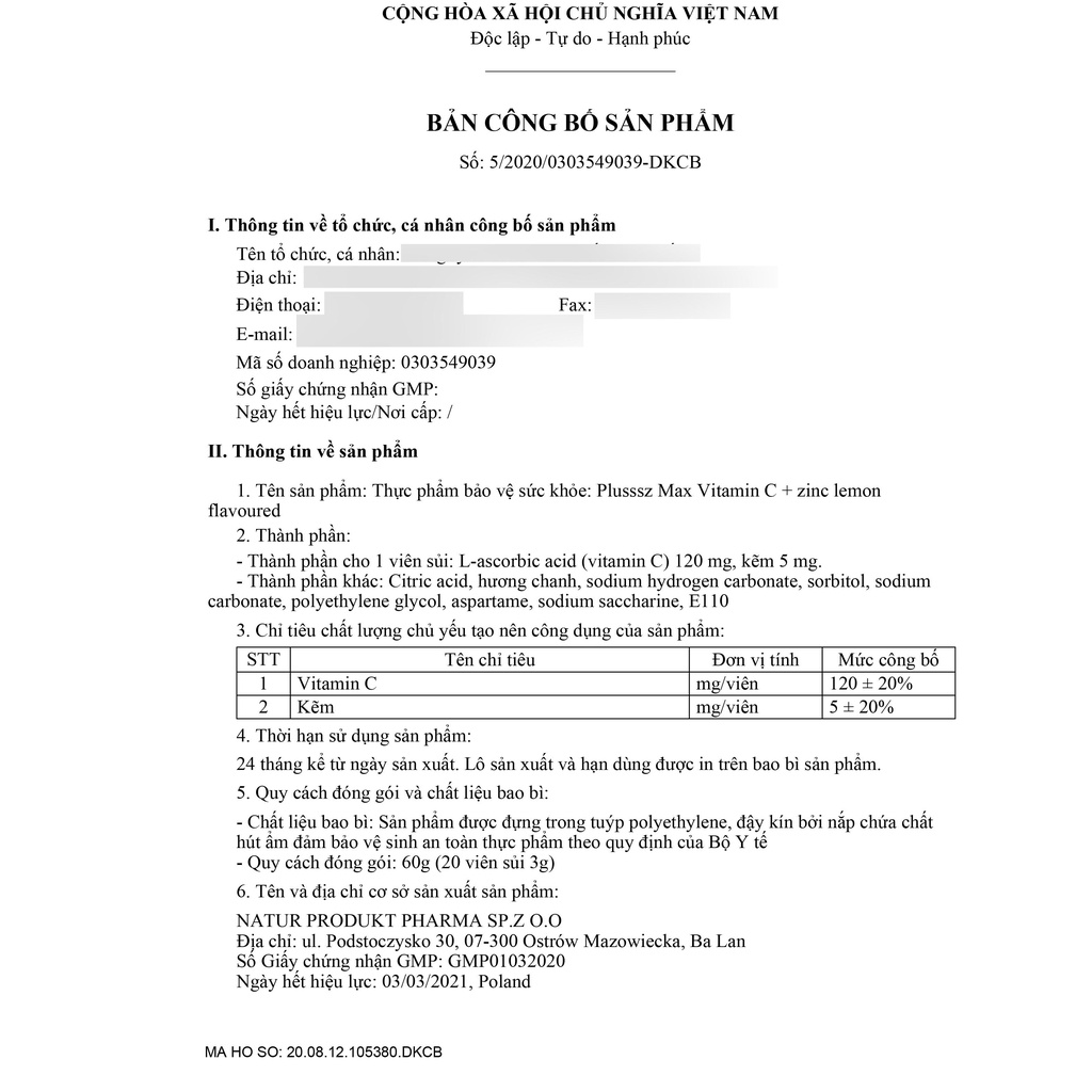 Viên sủi bổ sung vitaminC tăng đề kháng Plusssz Max Vitamin C & ZinC  vị chanh không đường