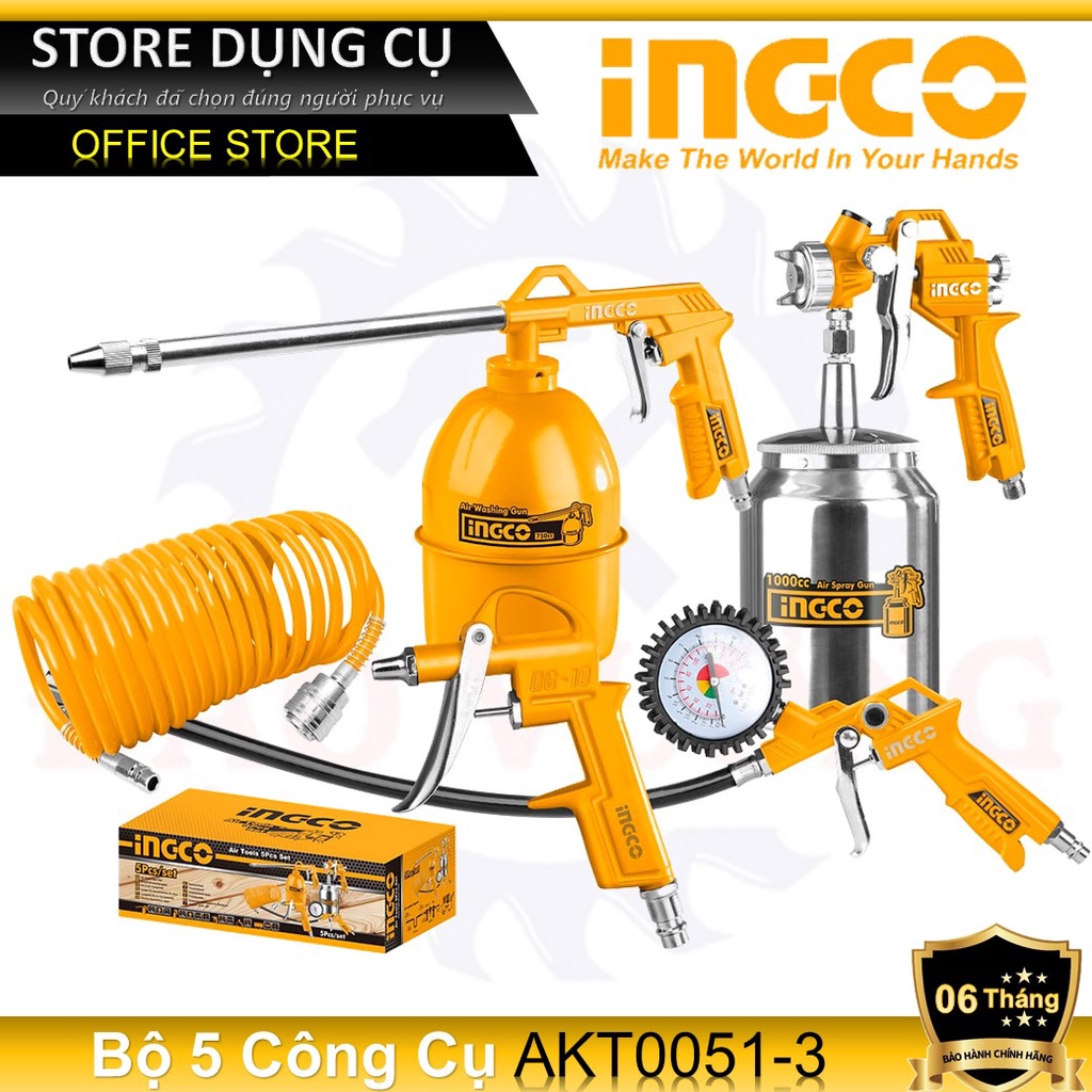 Bộ 5 công cụ dùng khí nén INGCO AKT0051-3