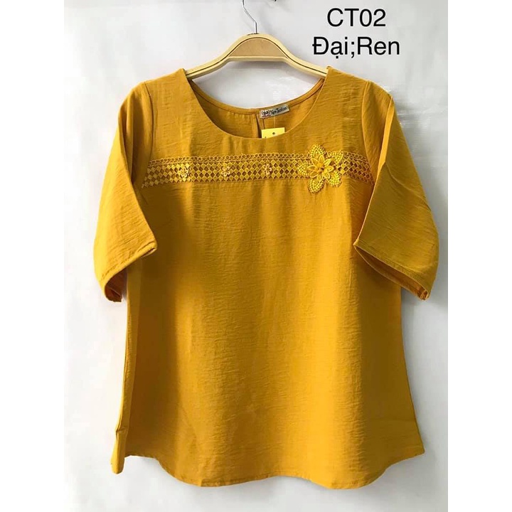 Áo Đũi Trung Niên Thuê Hoa BIG SIZE Sang Trọng