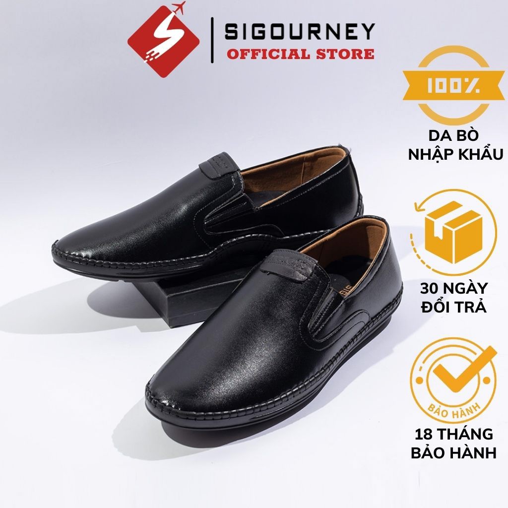 Giày lười nam cao cấp SIGOURNEY SIG-27 da bò nhập khẩu bảo hành 12 tháng