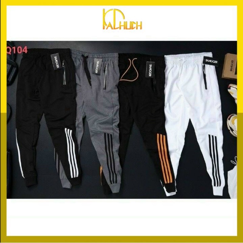 Quần jogger nam nữ trơn phối sọc chất vải nỉ co giãn (kèm ẢNH THẬT+VIDEO)