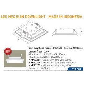 Đèn LED âm trần Panasonic 9W vuông NNP72250 Neo Slim