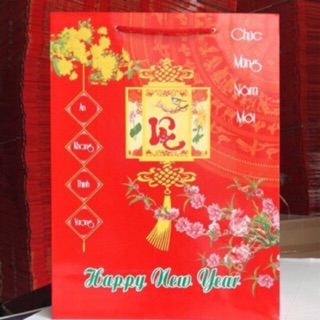 Combo 10 túi giấy đỏ đựng quà ngày Tết