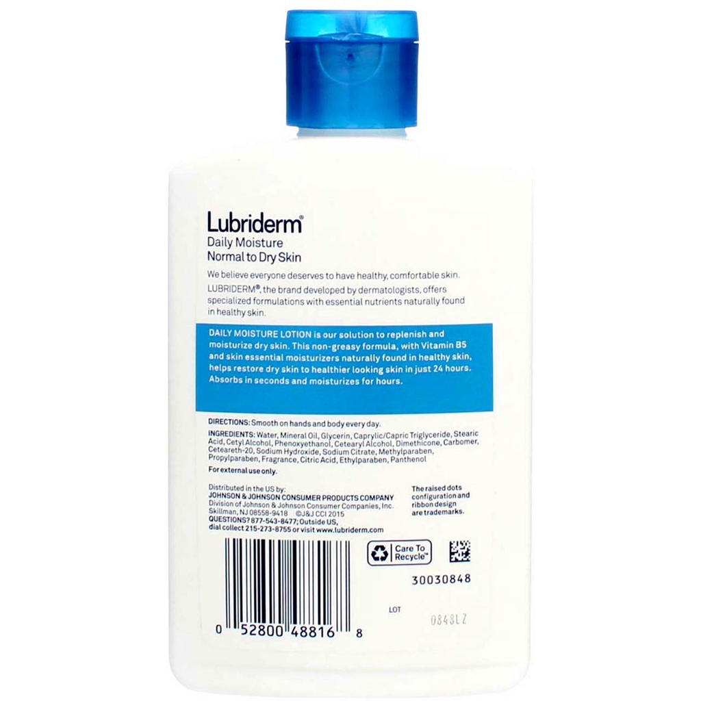 Dưỡng thể giữ ẩm da thường &amp; khô Lubriderm Daily Moisture Normal To Dry Skin Lotion 177ml (Mỹ)