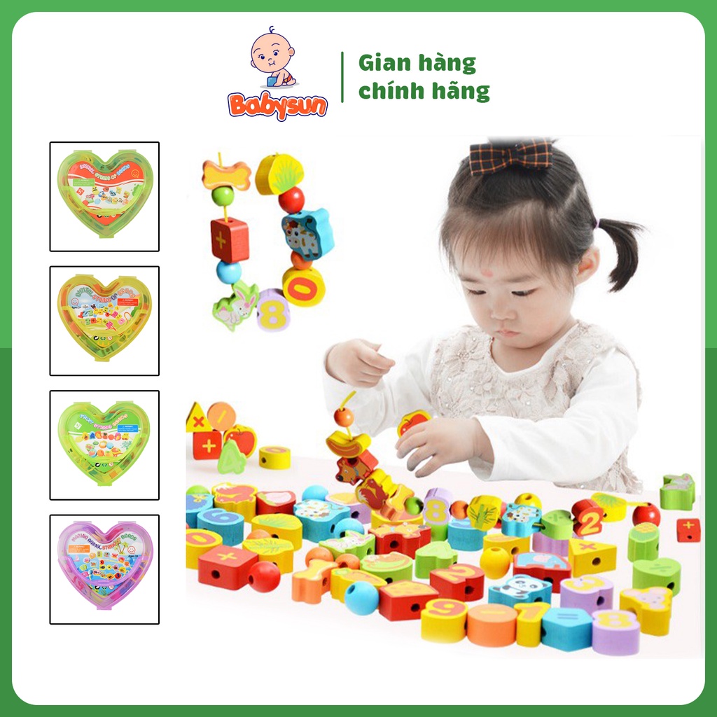 Đồ chơi xâu hạt vòng bằng gỗ giúp bé phát triển kỹ năng rèn luyện sự khéo léo