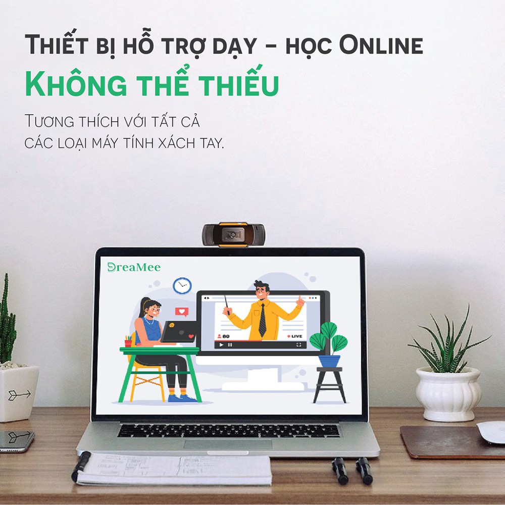 Webcam Máy Tính, Camera Có Mic 720p cho Laptop PC Học sinh Online Qua Zoom, Trực Tuyến - Gọi Video Sắc Nét | BigBuy360 - bigbuy360.vn