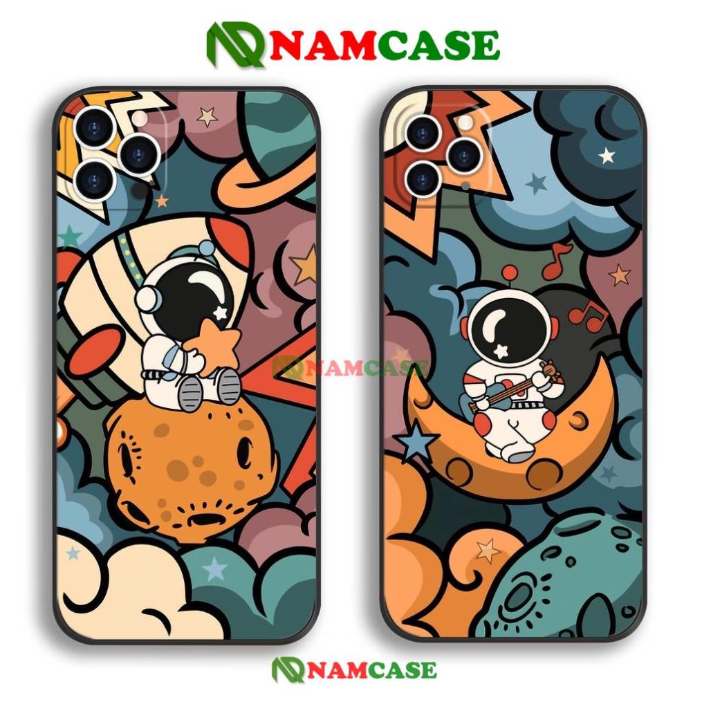 Ốp lưng iPhone Phi hành gia Nasa cạnh viền vuông silicon mềm dẻo cho iphone 6/6s/7/8/X/XS/11/12/13 Pro Plus Max