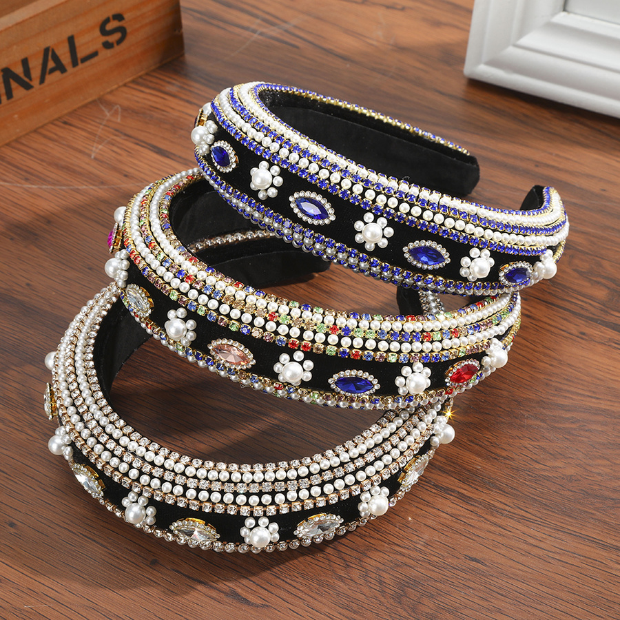 Băng Đô Cài Tóc Đính Đá Lấp Lánh Phong Cách Retro Cho Nữ