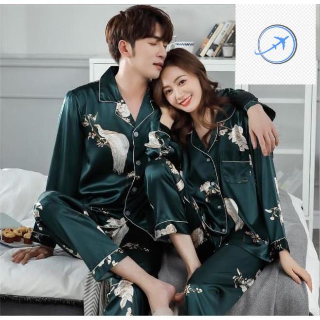🏊🤽 Pijama Couple ☘️ Đồ Ngủ Lụa Satin Mềm Mát Mùa Hè Cặp Đôi ☘️ Phượng Vũ IVY616 🏊🤽
