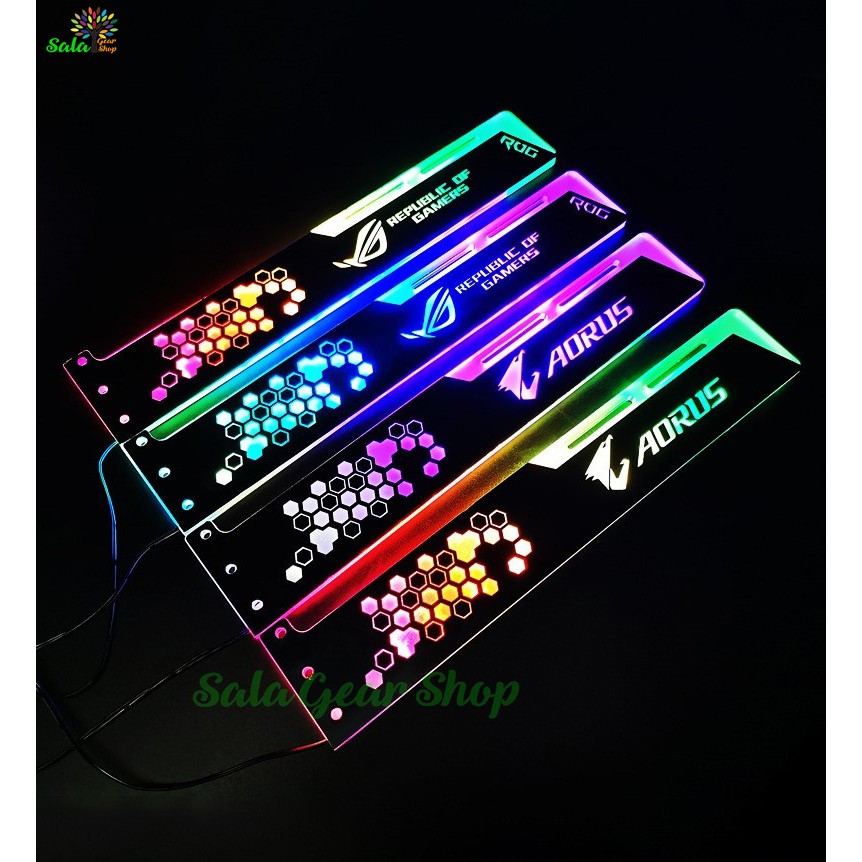 Đỡ Card VGA Logo AORUS/ ROG đồng bộ led hub Coolmoon