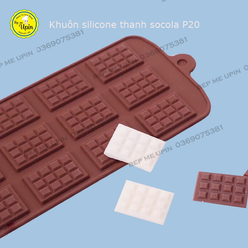 Khuôn silicone vỉ 12  thanh socola