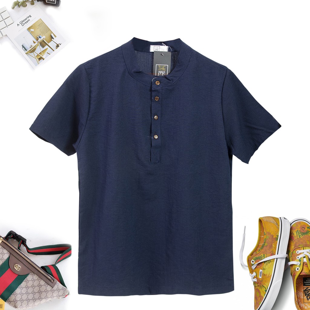 Áo đũi nam chất liệu đũi mềm mát nhẹ thoáng thấm hút mồ hôi tốt hot trend 2021 AD63 | BigBuy360 - bigbuy360.vn