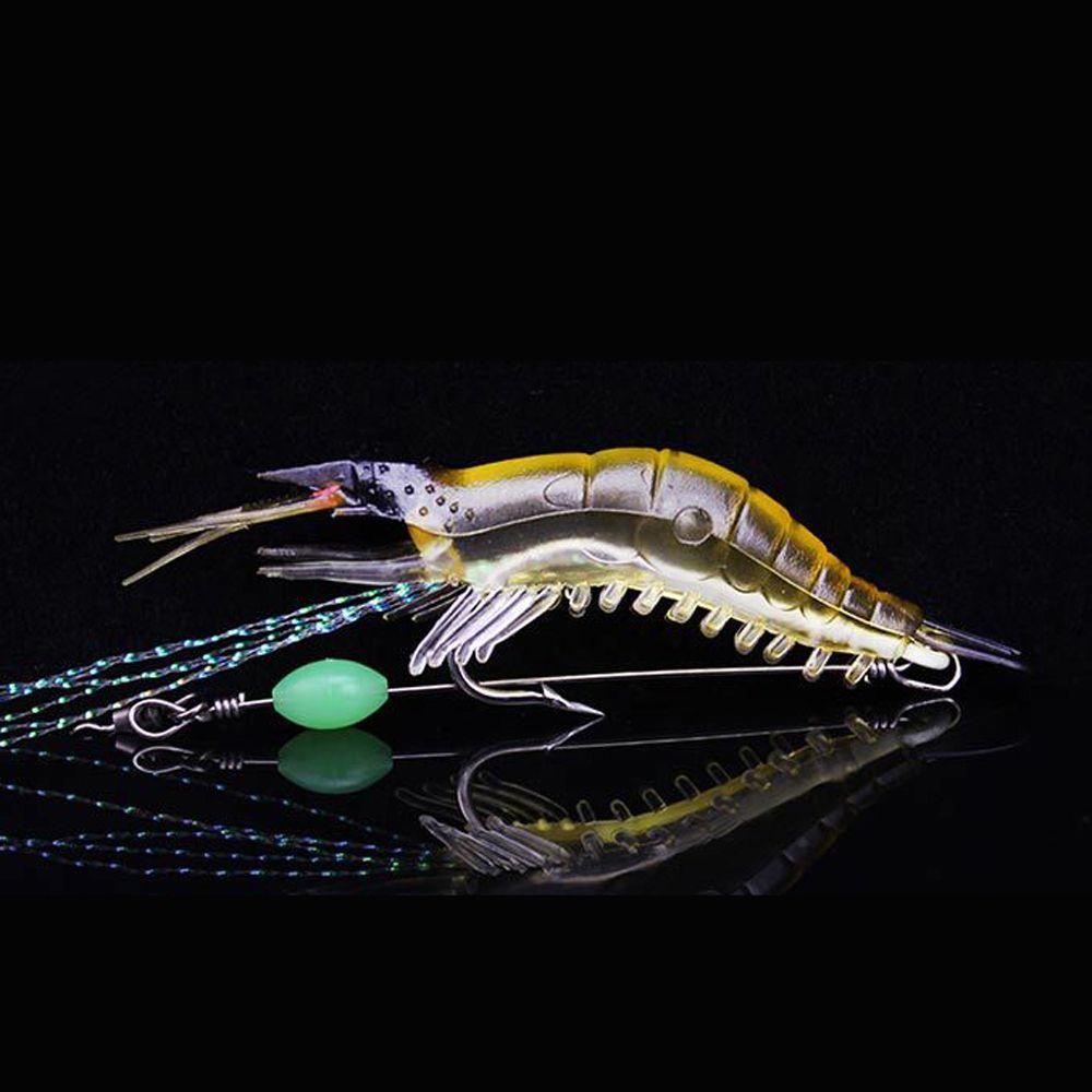 Mồi Câu Cá Giả Hình Tôm Phát Sáng Trong Tối Có Móc Câu Bảo Vệ