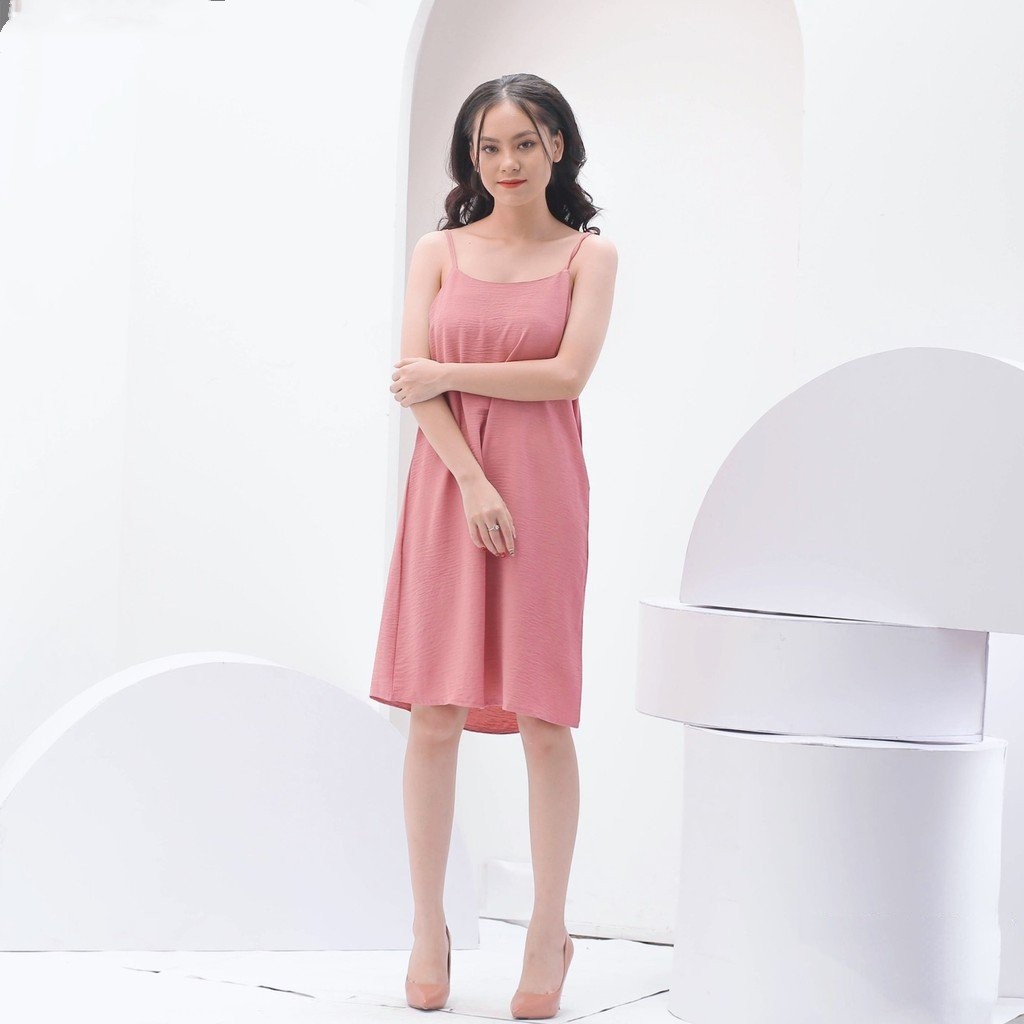Váy Ngủ 2 dây dáng suông chất đũi mềm mát có nấc điều chỉnh V286