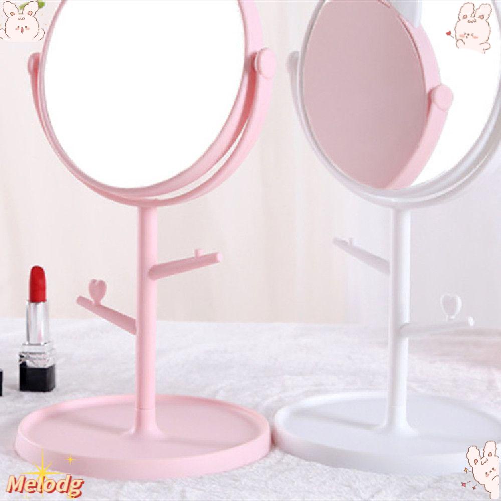 Gương Tròn Xoay Để Bàn Gắn Tai Mèo Dễ Thương