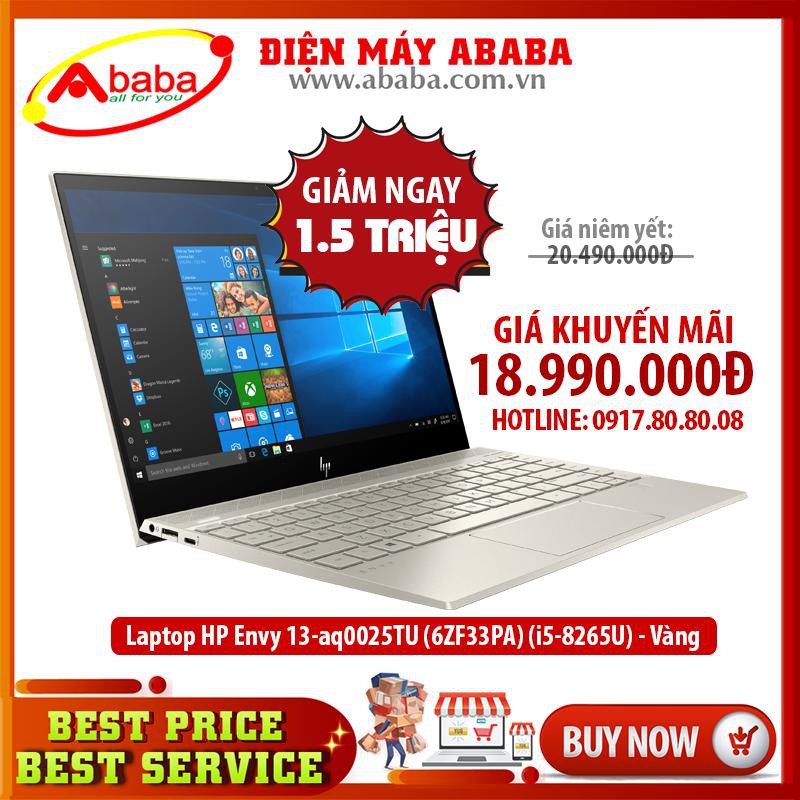 Laptop HP Envy 13 aq0025TU i5 8265U/8GB/128GB/Win10 (6ZF33PA)