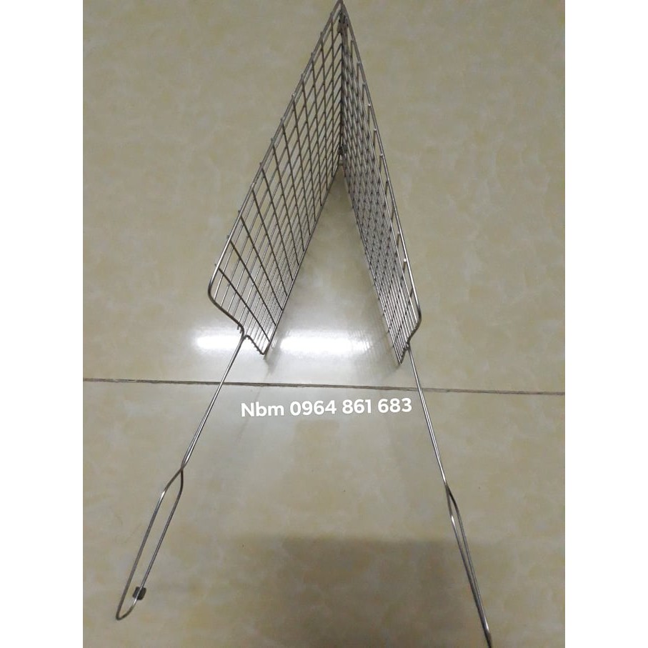 vỉ nướng thịt trung - mỏng - size 20x40cm - inox 304 không rỉ