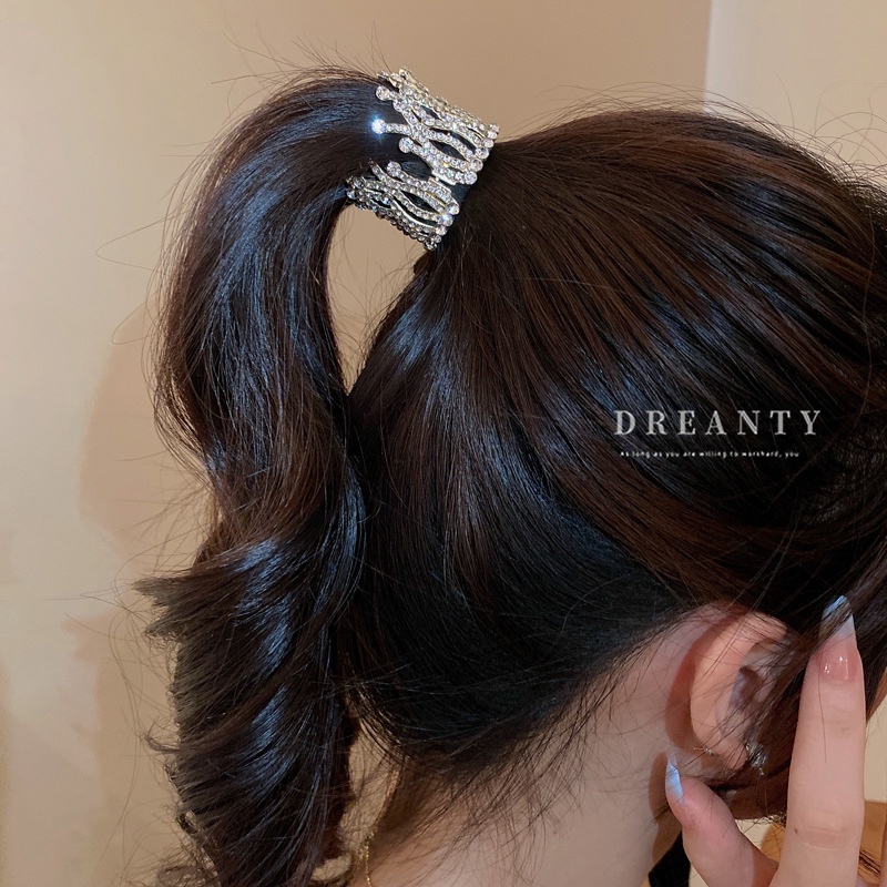 Kẹp Tóc Hình Vương Miện Đính Ngọc Trai Giả Thời Trang