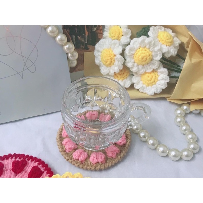 Đế lót ly , cốc bằng len