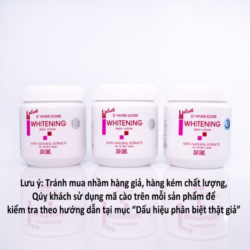 Kem Body Lotion Whitening Velvet Thái Lan 350g
