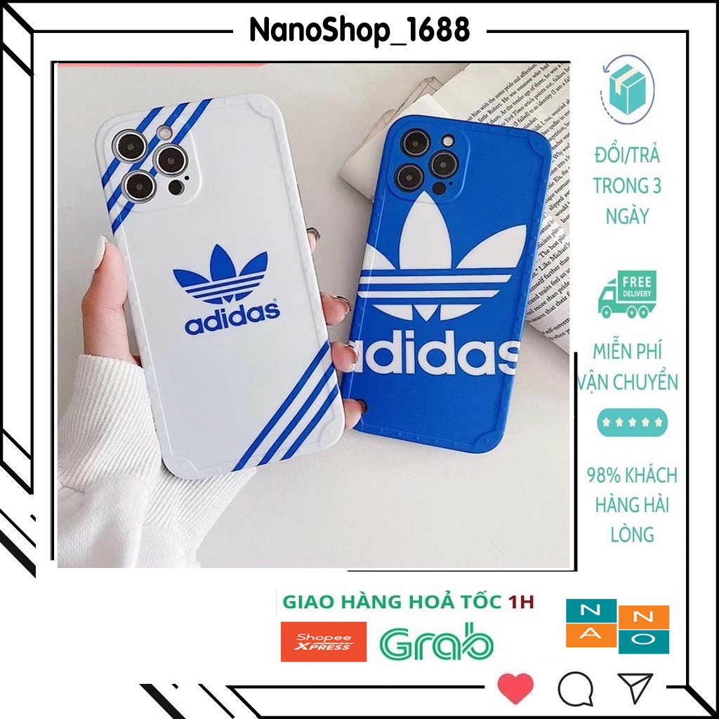 Ốp Lưng Iphone Cạnh Vuông,Bảo Vệ Camera In Logo A.DI.DAS 7,8plus.x.xs.xsmax.11.11promax.12.12promax.13.13promax