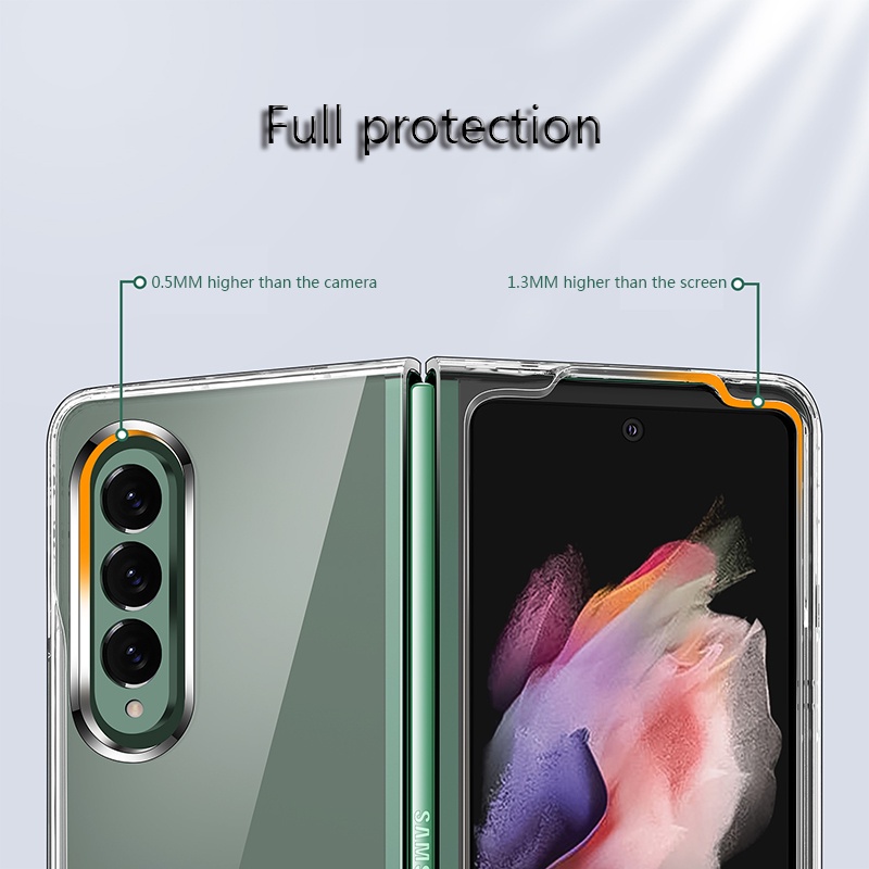 Samsung Galaxy Z Fold 3 Hard Case Clear Acrylic Ultra Slim Transparent Case Covers