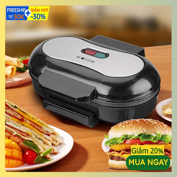 Máy ép nướng thịt làm bánh mỳ Hamburger Đôi chính hãng HAEGER