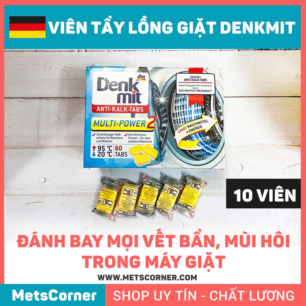 VIÊN TẨY LỒNG MÁY GIẶT Denkmit Của ĐỨC - HỘP 60 Viên
