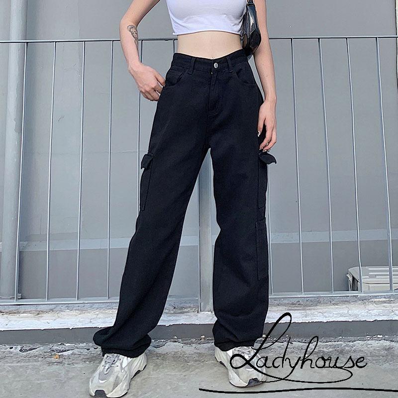 Quần Dài Ống Đứng Màu Sắc Trơn Thời Trang Mùa Hè Cho Nữ