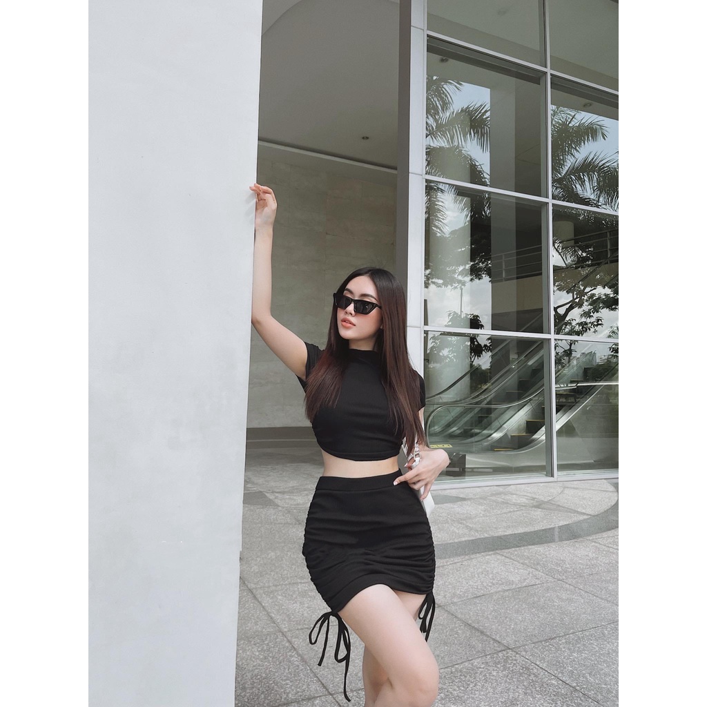 Set áo buộc lưng + Cv rút 330k ❤️ váy body sang chảnh  Annastor