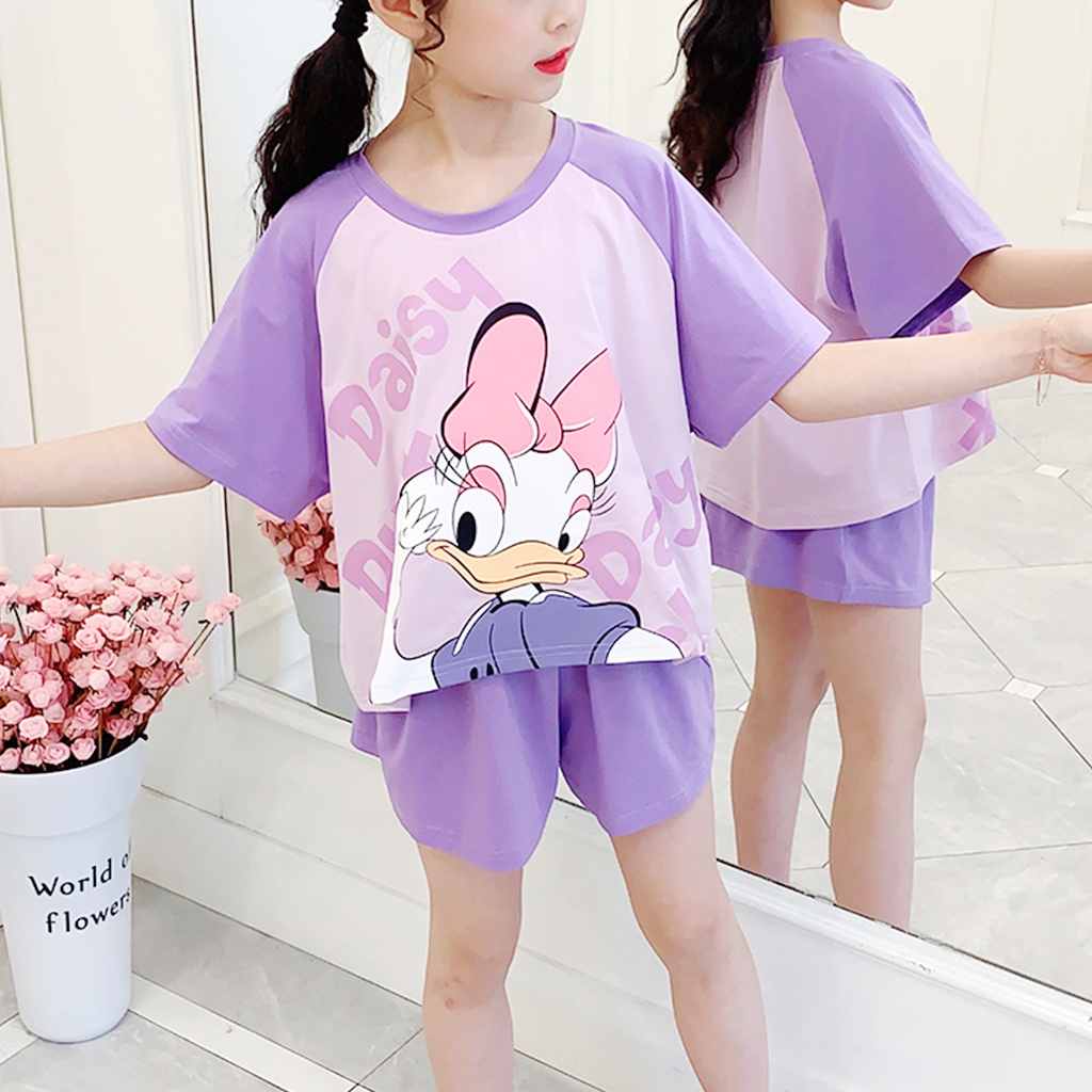 Đồ bộ cộc tay cho bé gái Set quần áo trẻ em chất cotton cao cấp Beeshop H22015