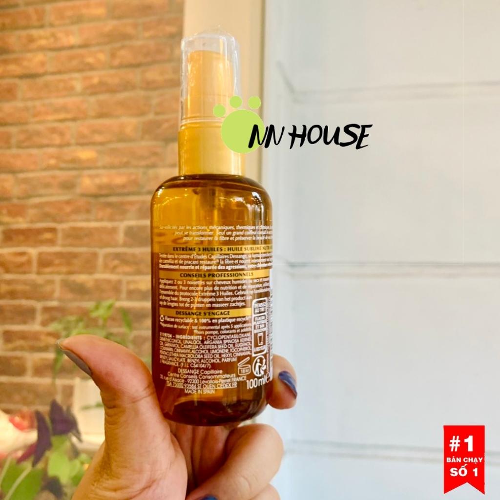 Tinh dầu dưỡng tóc argan oil Dessange Extreme hương nước hoa, serum phục hồi tóc hư tổn, chăm sóc tóc chắc khoẻ - hair