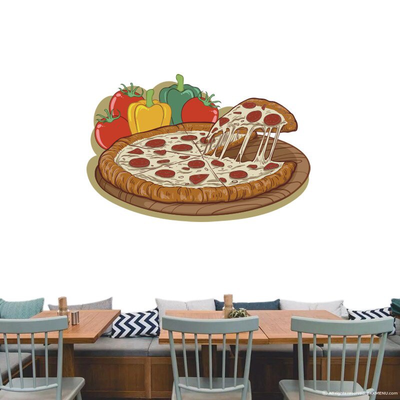 Express Pizza Miếng Dán Nhà Hàng Decal Poster Vinyl Nghệ Thuật Dán Tường Đề Can Trang Trí Bức Tranh 