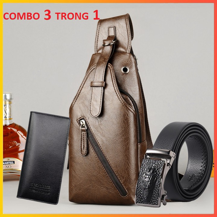 [COMBO] Túi Đeo Chéo Trước Ngực Nam Da Pu (TC15+V+D) | BigBuy360 - bigbuy360.vn