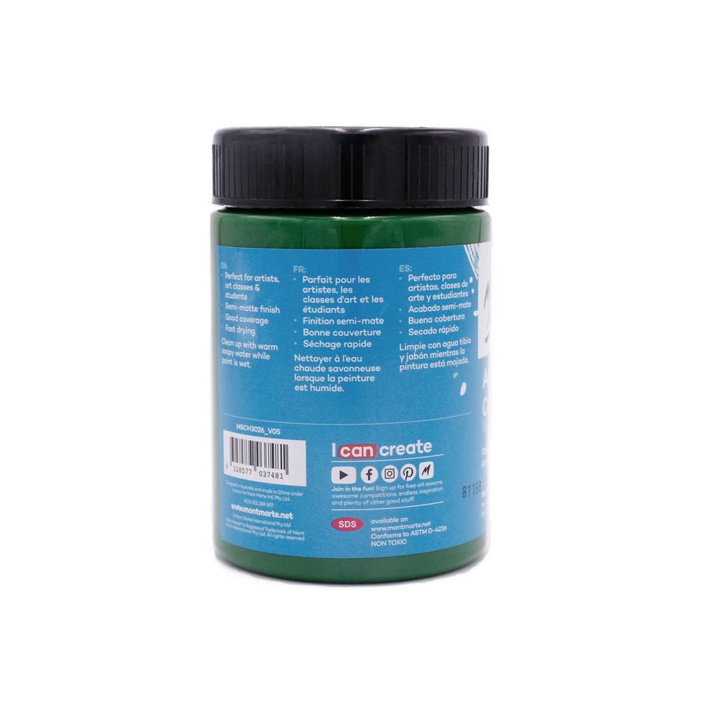 Màu Acrylic Mont Marte 300ml - Sap Green - Acrylic Colour Paint Signature 300ml (10.1oz) - MSCH3026