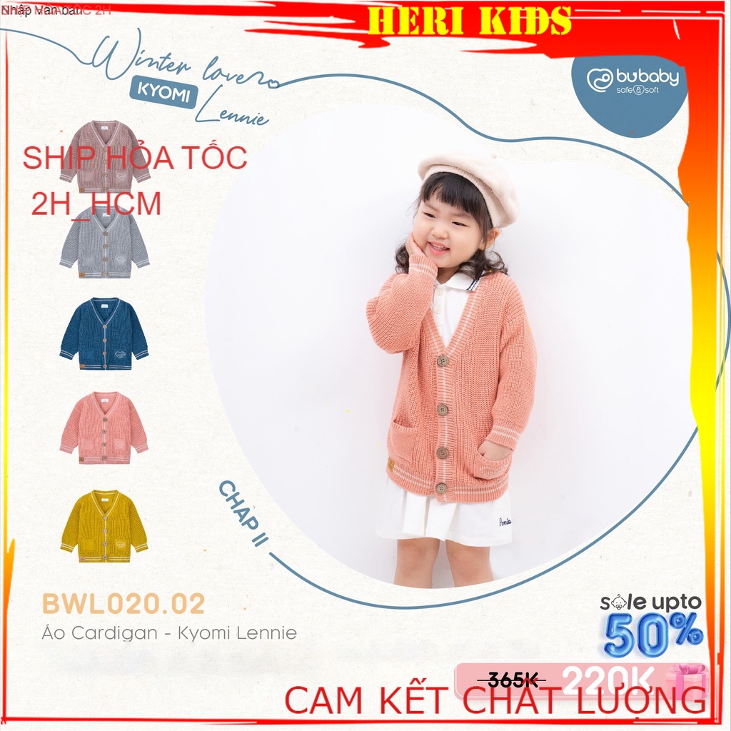 Áo Cardigan Bu, Bubaby Kyomi Lennie cho bé 6m - 4Y BWL020.02