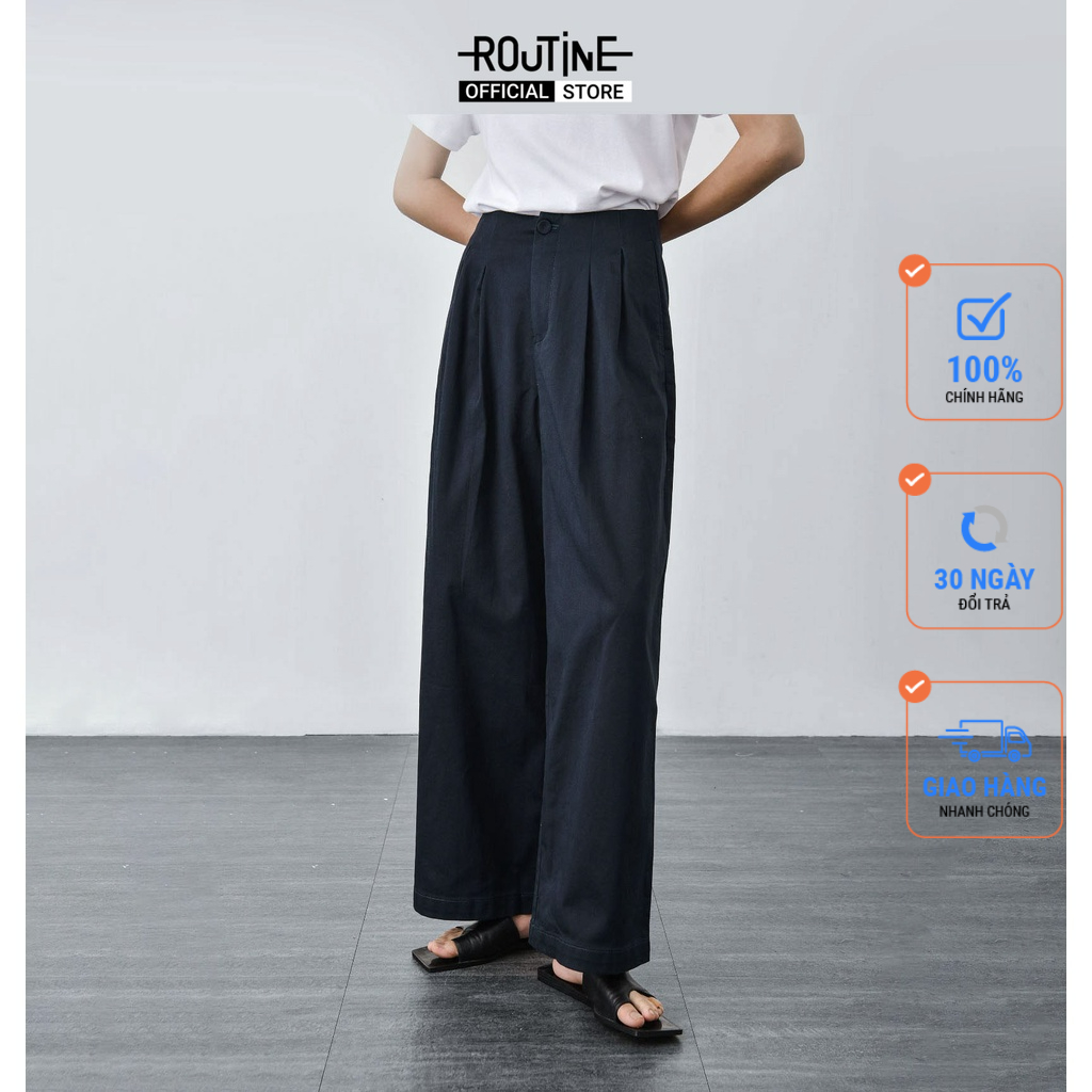 Quần khaki wide leg xếp ly trước - Routine 10S21PCAW001