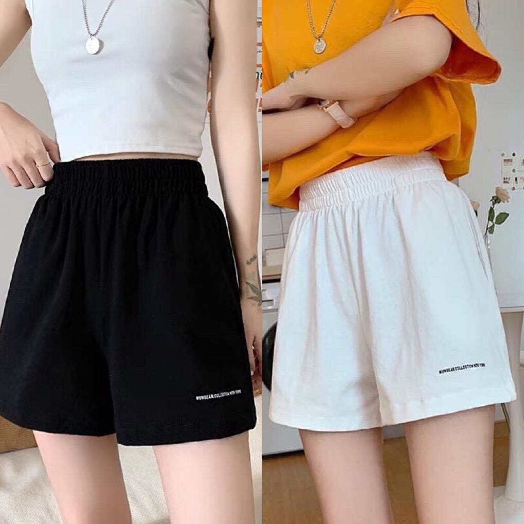 Quần đùi Unisex cạp chun quần short nam nữ thể thao đi chơi chất thun mềm mát