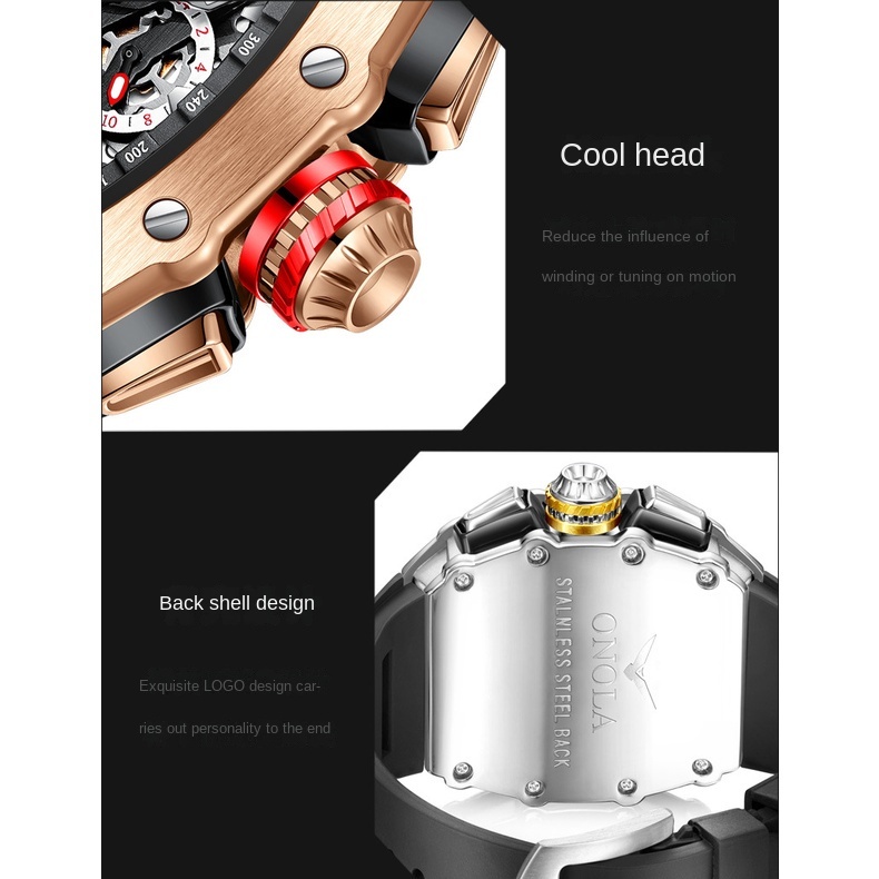 Đồng Hồ Thể Thao Dây silicone Nhập Khẩu Chống Thấm Nước Đa Năng Cho Nam