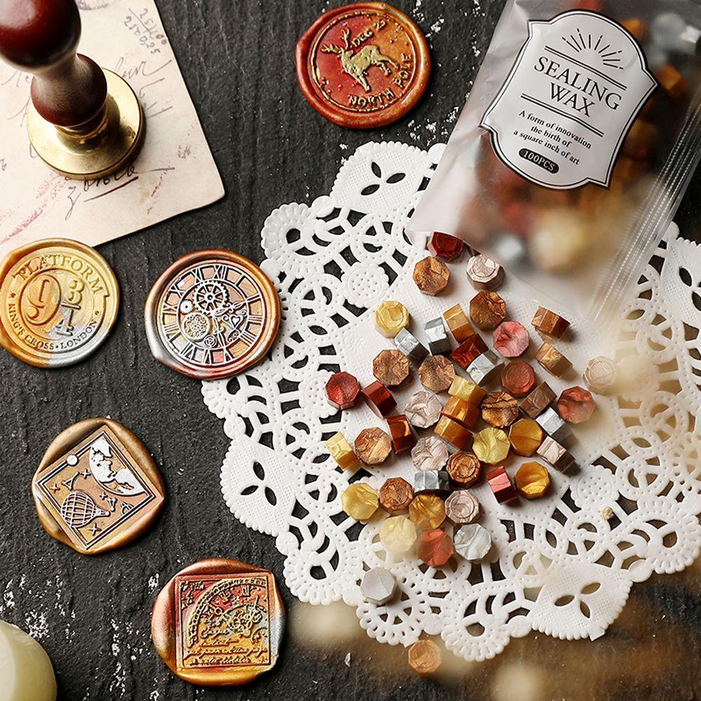 PEWANY Sáp Đóng Dấu Niêm Phong Bì Thư Thủ Công Nhiều Màu Sắc Phong Cách Vintage