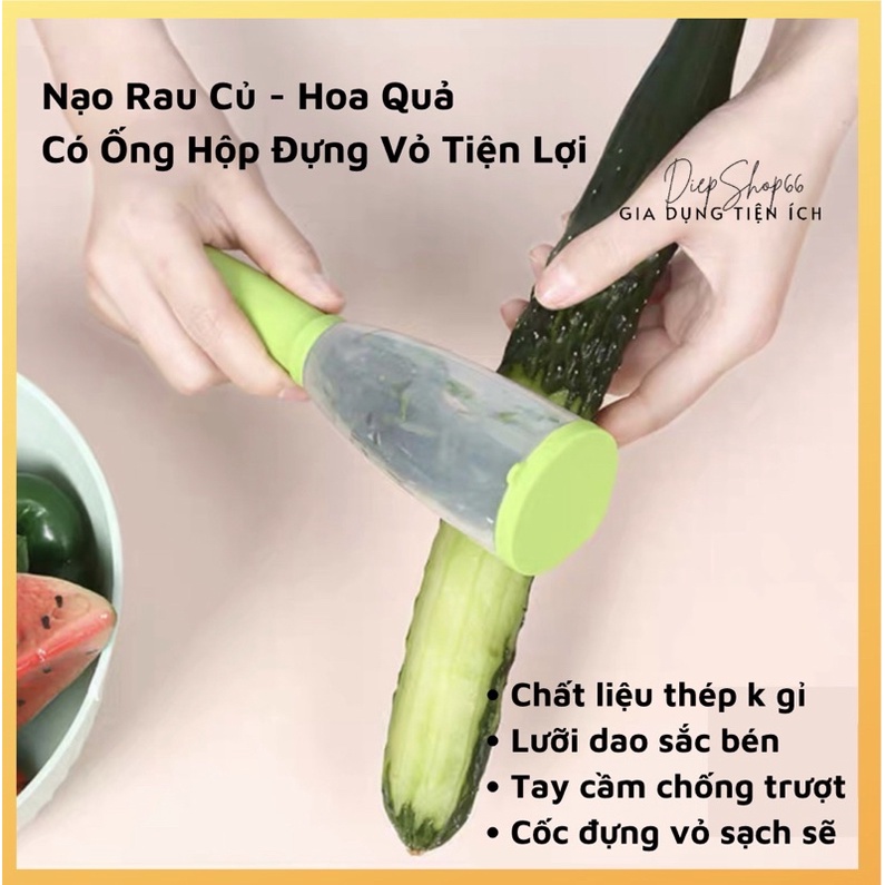 Nạo rau củ -  Có Ống Hộp Đựng Vỏ Tiện Lợi Mẫu Mới 2021 - Nạo hoa quả