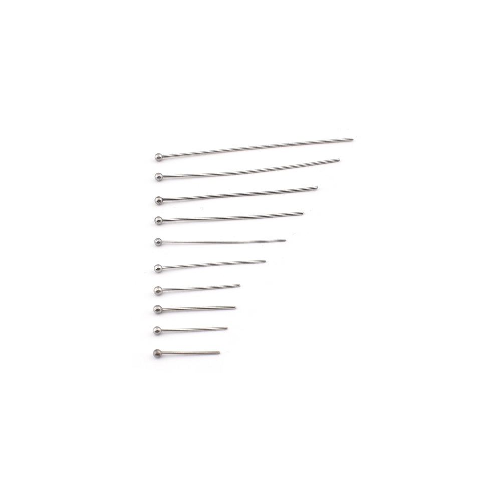 【100pcs】Set 100 Ghim Đầu Bi Bằng Thép Không Gỉ ps069 15-50mm Chuyên Dụng Làm Trang Sức Diy
