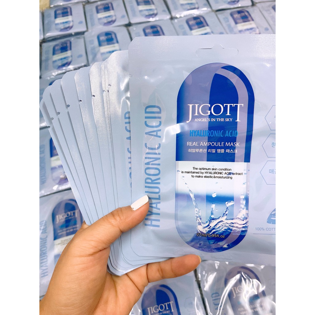 Combo 10 gói mặt nạ Hyaluronic Acid Real Ampoule mask hàn quốc