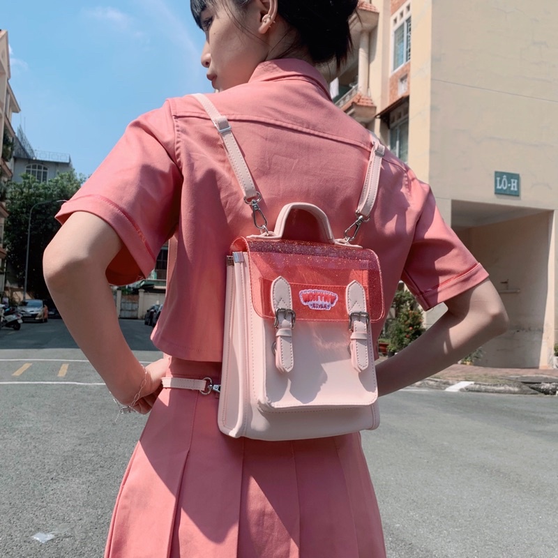 BALO/TÚI ĐA NĂNG MANG ĐƯỢCC 2 KIỂU LITLLEFAIRY MÀU HỒNG ĐỘC QUYỀN của Natthy Style