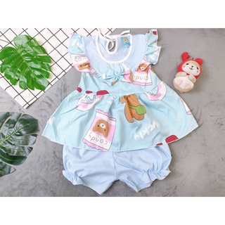 Bộ Lụa Cánh Tiên Nơ Bé (12-18kg) (giao màu ngẫu nhiên)