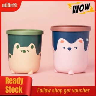Allinit Trash Can Wastebasket Recycle Bin Cute Bear Pattern Large Capacity for Bathroom Bedroom Kitchen Living Room