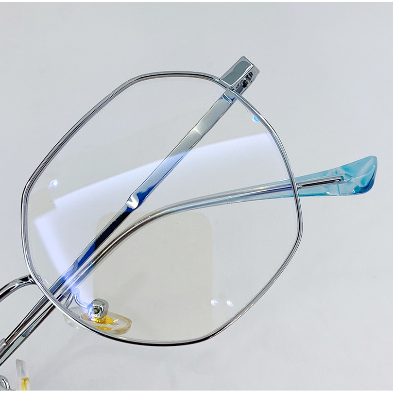 (KIQI-FASHION) COD Mắt Kính Gọng Vuông Bằng Kim Loại Chống Ánh Sáng Xanh Thời Trang Cho Nam Và Nữ