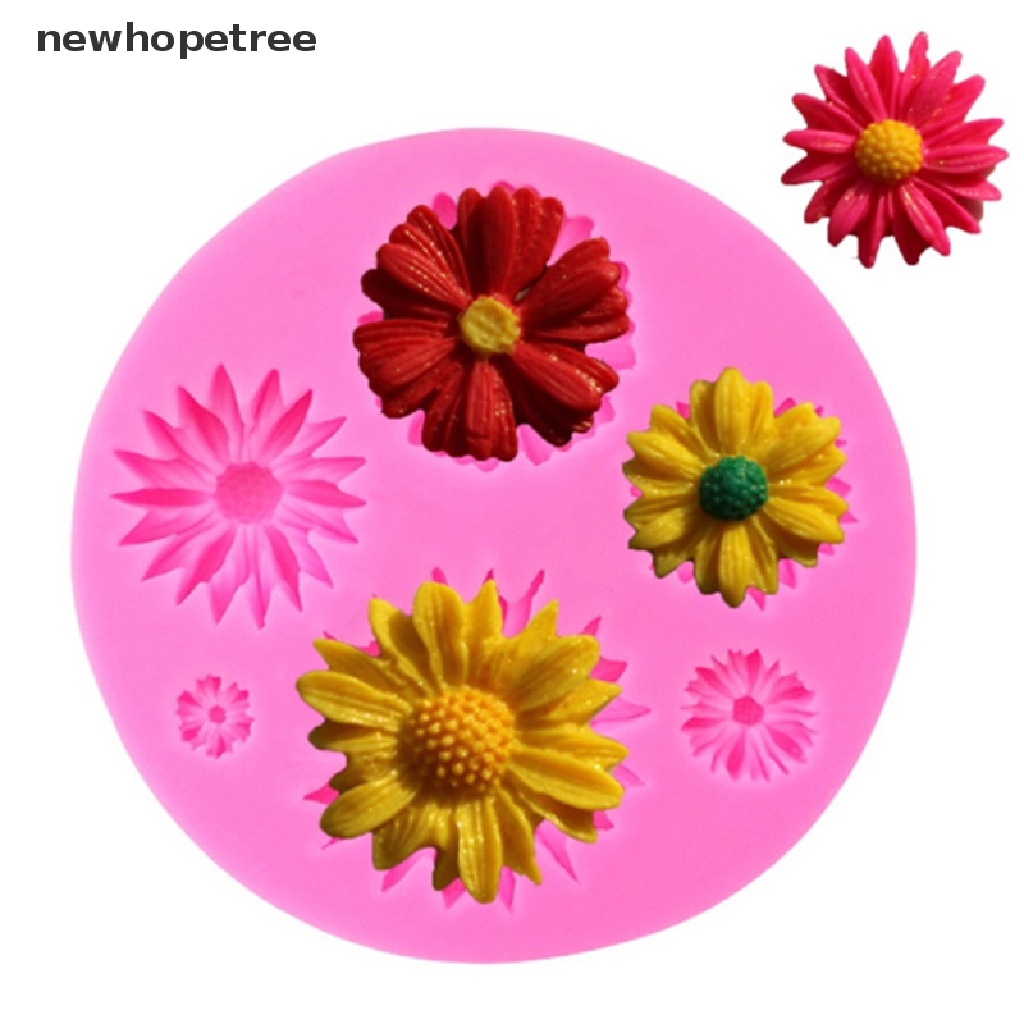 Khuôn Silicone Dập Nổi Hình Hoa Hướng Dương 3D Dùng Để Trang Trí Bánh