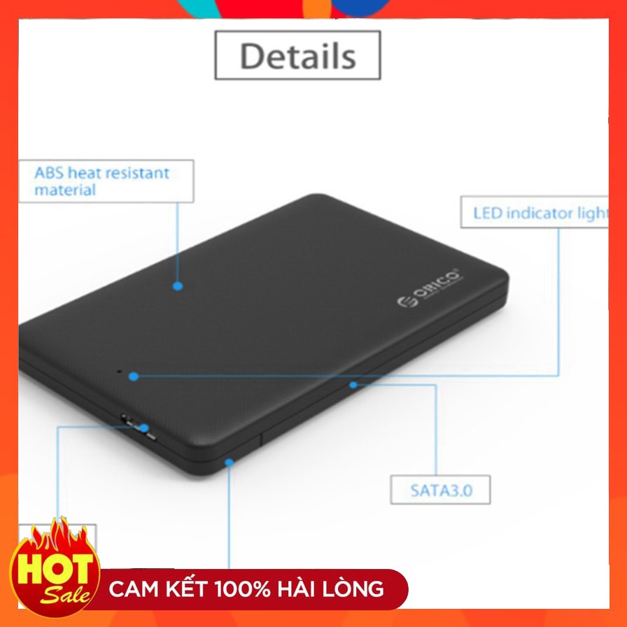 Hộp đựng ổ cứng Laptop, SSD 2.5 HDD Box Orico 2577U3 USB 3.0 đen